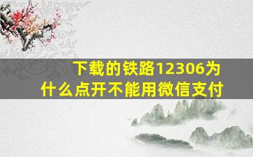 下载的铁路12306为什么点开不能用微信支付