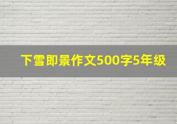 下雪即景作文500字5年级