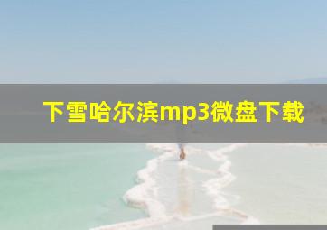 下雪哈尔滨mp3微盘下载