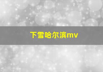 下雪哈尔滨mv