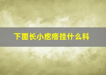 下面长小疙瘩挂什么科