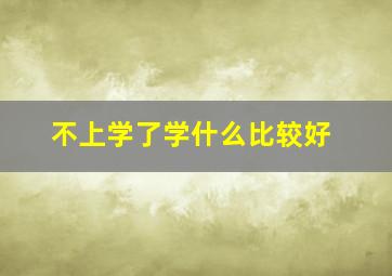 不上学了学什么比较好