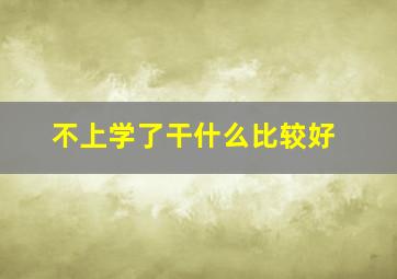 不上学了干什么比较好