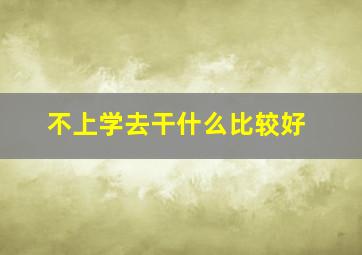 不上学去干什么比较好