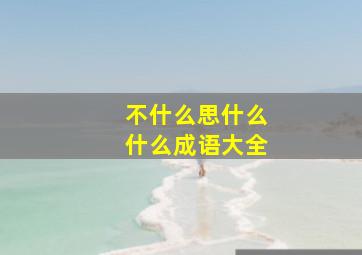 不什么思什么什么成语大全