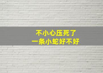 不小心压死了一条小蛇好不好