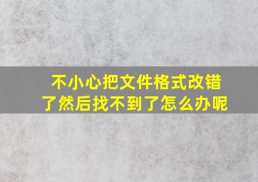 不小心把文件格式改错了然后找不到了怎么办呢