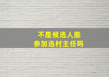 不是候选人能参加选村主任吗