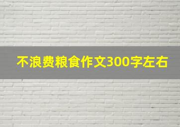 不浪费粮食作文300字左右