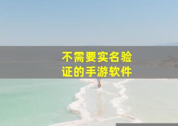 不需要实名验证的手游软件