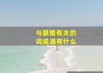 与眼睛有关的词成语有什么