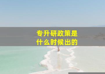 专升研政策是什么时候出的