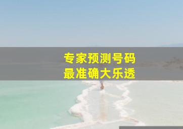 专家预测号码最准确大乐透