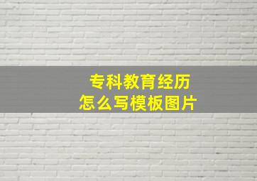 专科教育经历怎么写模板图片