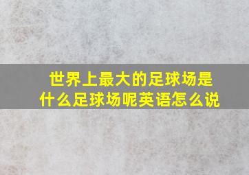 世界上最大的足球场是什么足球场呢英语怎么说