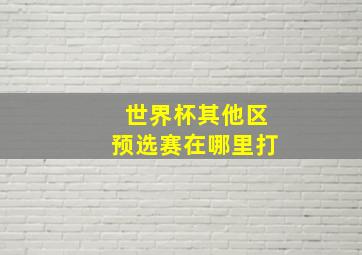 世界杯其他区预选赛在哪里打