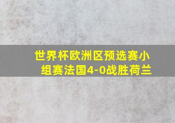 世界杯欧洲区预选赛小组赛法国4-0战胜荷兰