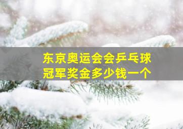 东京奥运会会乒乓球冠军奖金多少钱一个