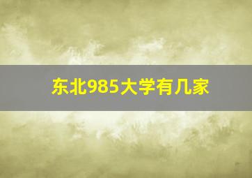 东北985大学有几家