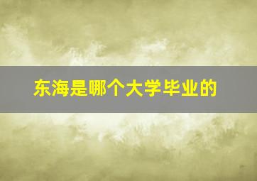 东海是哪个大学毕业的