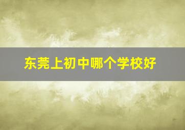 东莞上初中哪个学校好