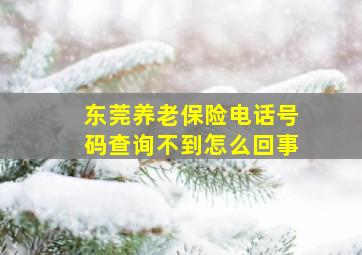 东莞养老保险电话号码查询不到怎么回事