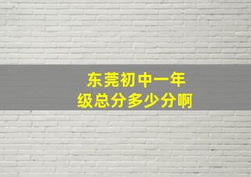 东莞初中一年级总分多少分啊