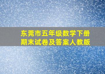 东莞市五年级数学下册期末试卷及答案人教版