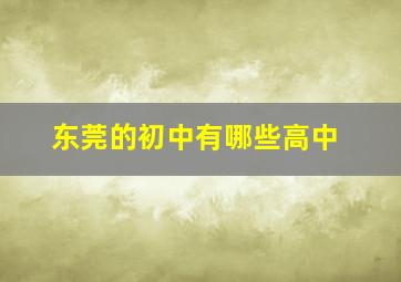 东莞的初中有哪些高中