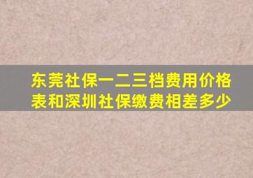 东莞社保一二三档费用价格表和深圳社保缴费相差多少