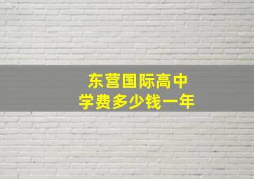 东营国际高中学费多少钱一年