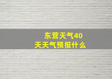 东营天气40天天气预报什么