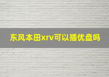 东风本田xrv可以插优盘吗