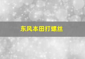 东风本田打螺丝