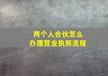 两个人合伙怎么办理营业执照流程