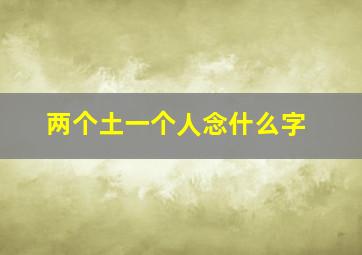 两个土一个人念什么字