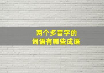 两个多音字的词语有哪些成语