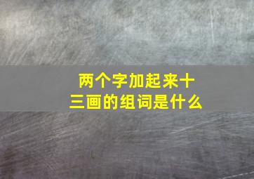 两个字加起来十三画的组词是什么