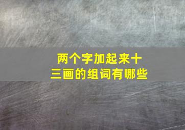 两个字加起来十三画的组词有哪些