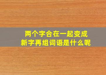 两个字合在一起变成新字再组词语是什么呢