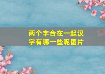 两个字合在一起汉字有哪一些呢图片