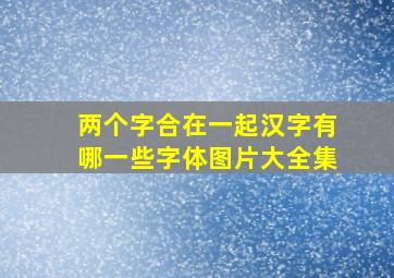 两个字合在一起汉字有哪一些字体图片大全集