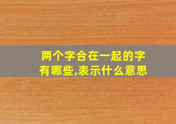 两个字合在一起的字有哪些,表示什么意思