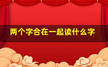 两个字合在一起读什么字