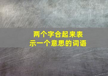 两个字合起来表示一个意思的词语