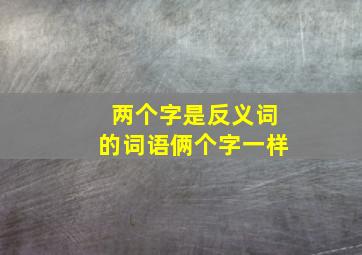 两个字是反义词的词语俩个字一样