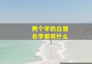 两个字的白酒名字都有什么