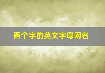 两个字的英文字母网名