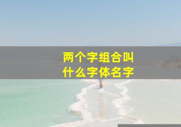 两个字组合叫什么字体名字