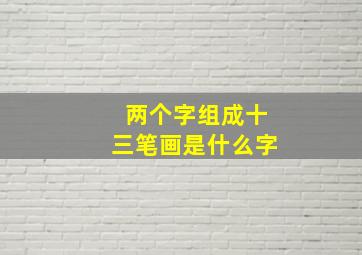 两个字组成十三笔画是什么字